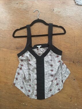 Ecote flowy Floral Print Camisole in Gray, Black and Red Urban Outfitters